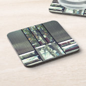 Beveled Glas Birch Bäume metallisch silber modern Getränkeuntersetzer (Linke Seite)