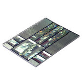 Beveled Glas Birch Bäume metallisch silber modern Notizblock (Linke Seite)