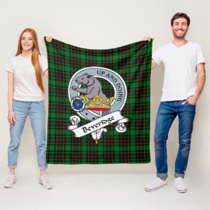 Beveridge Clan Abzeichen Tartan Kariert Fleecedecke