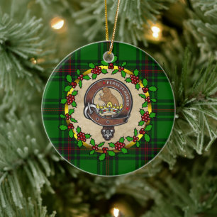 Beveridge Clan Abzeichen & Tartan Personalisierte  Keramik Ornament