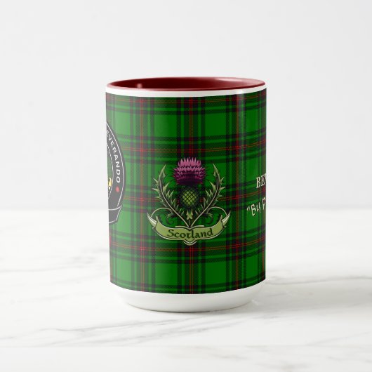 Beveridge Clan Abzeichen & Tartan Tasse (Zentrum)
