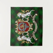 Beveridge Clan Abzeichen & Unicorns w/Tartan Wandteppich (Vorderseite)