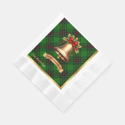 Beveridge Personalisiert Tartan Christmas Serviette (Ecke)