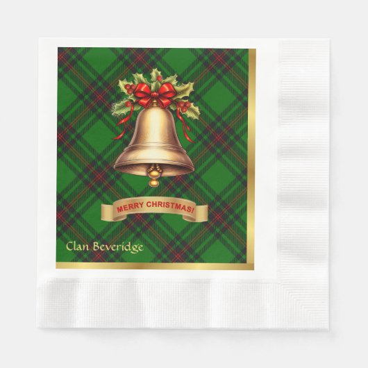 Beveridge Personalisiert Tartan Christmas Serviette (Vorderseite)