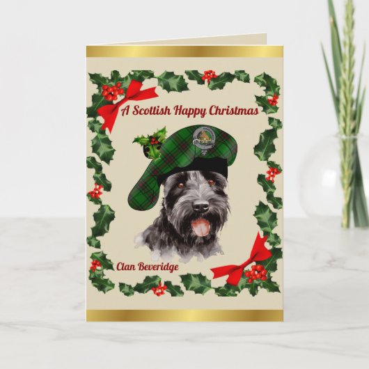 Beveridge Scottie Dog Personalisiert Xmas Karte (Vorderseite)