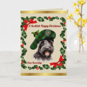 Beveridge Scottie Dog Personalisiert Xmas Karte (Gelbe Blume)