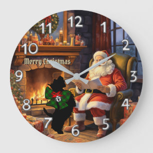 Beveridge Scottie Dog & Santa Personalisierte Weih Große Wanduhr