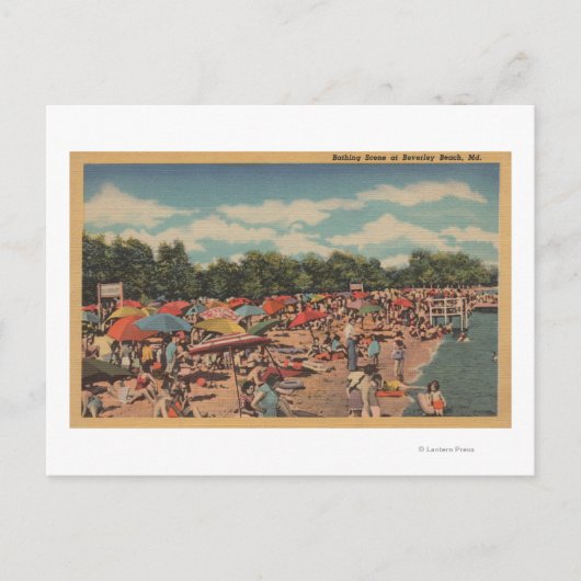 Beverley Beach, MD - Sonnenbadezene Postkarte (Vorderseite)