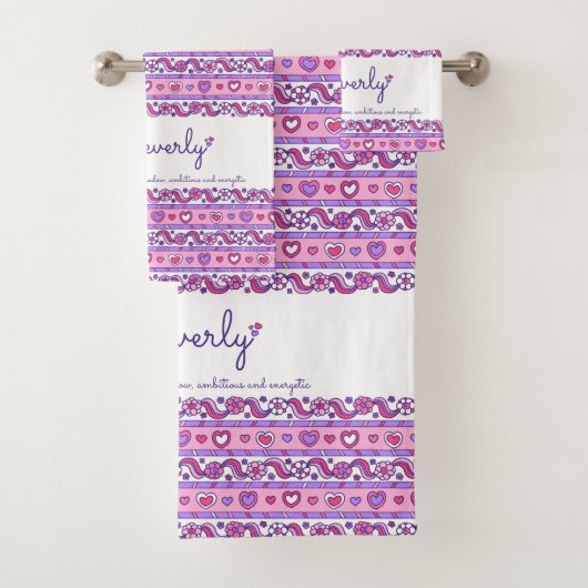 Beverley Name bedeutet Herzbrief B Handtücher (Insitu)