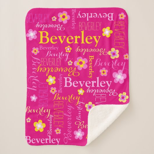 Beverley pink-gelbe Mädchen nennen Blume Decke Sherpadecke (Vorderseite)