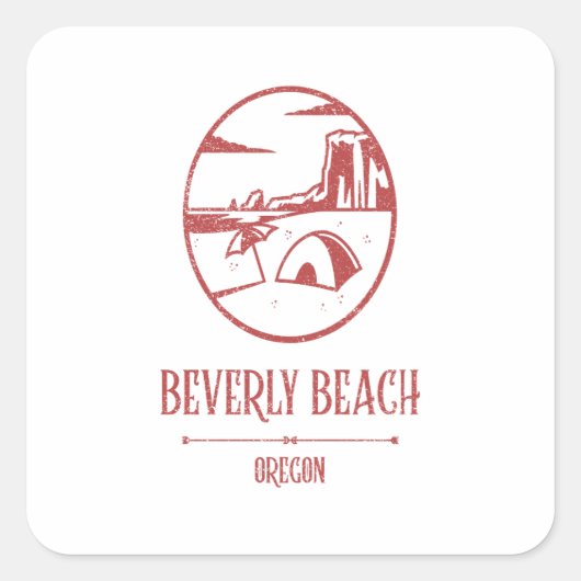 Beverly Beach - Oregon Quadratischer Aufkleber (Vorderseite)