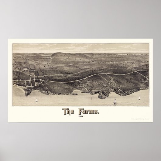 Beverly Farms, MA Panorama Karte - 1886 Poster (Vorne)