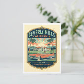 Beverly Hills CA Retro 1950er Jahre Reise Postkarte (Stehend Vorderseite)