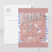 Beverly Hills California Physical Map 1995 Postkarte (Vorne/Hinten)