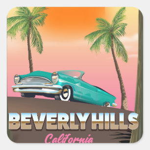 Beverly Hills California Quadratischer Aufkleber