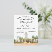 Beverly Hills City Hall Save the Date Wassercolor Einladung (Stehend Vorderseite)