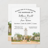 Beverly Hills City Hall Save the Date Wassercolor Einladung (Vorne/Hinten)