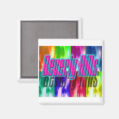 "Beverly Hills" Farbenfrohe Palms Magnet (Vorderseite/Rückseite)