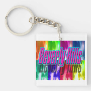 "Beverly Hills" Farbenfroher Palmen Schlüsselanhän Schlüsselanhänger