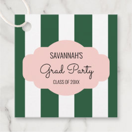Beverly Hills Green & Pink Grad Party Geschenkanhänger