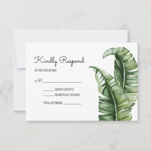 Beverly Hills Hotel Inspiriert Reaktion auf Banana RSVP Karte (Vorderseite)