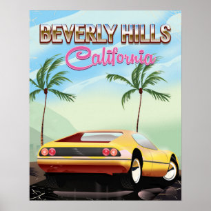 Beverly Hills Kalifornien Retro-Reiseposter Poster