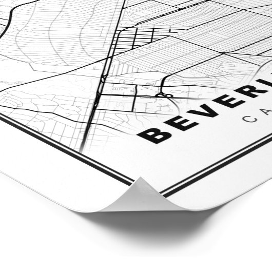 Beverly Hills Karte Poster (Ecke)