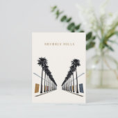 Beverly Hills Palm Tree Shopping Kunst Postkarte (Stehend Vorderseite)