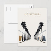 Beverly Hills Palm Tree Shopping Kunst Postkarte (Vorne/Hinten)