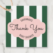 Beverly Hills Pink & Green Baby Dusche Fevor Tags Geschenkanhänger (Vorderseite)