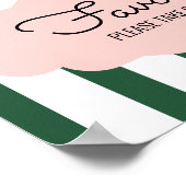 Beverly Hills Pink & Green Baby Dusche Gefallen Ze Poster (Ecke)