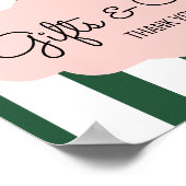 Beverly Hills Pink & Green Baby Dusche Schild (Ecke)