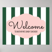Beverly Hills Pink & Green Baby Dusche Willkommen Poster (Vorne)
