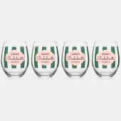 Beverly Hills Pink & Green Bachelorette Weinglas Ohne Stiel (Vorderseite)