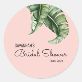 Beverly Hills Pink & Green Brautparty Gefallen Runder Aufkleber