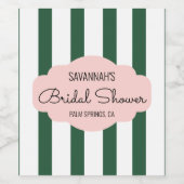 Beverly Hills Pink & Green Brautparty Weinetikett (Einzelnes Label)