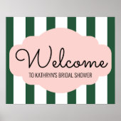 Beverly Hills Pink & Green Brautparty Willkommen Poster (Vorne)