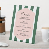 Beverly Hills Pink & Green Drink Menü Pedestal Sig Sockelschild (In SItu)