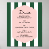 Beverly Hills Pink & Green Drink Menu Poster (Vorne)