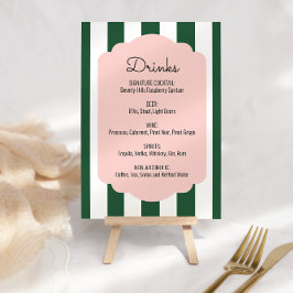 Beverly Hills Pink & Green Drink Menu Poster