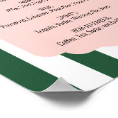 Beverly Hills Pink & Green Drink Menu Poster (Ecke)