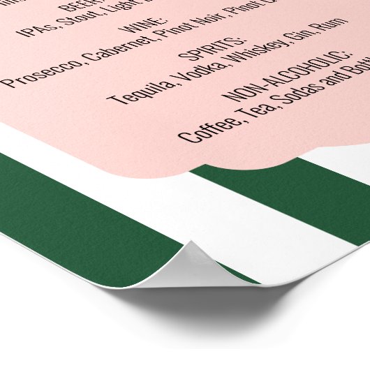 Beverly Hills Pink & Green Drink Menu Poster (Ecke)