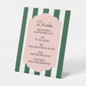 Beverly Hills Pink & Green Drink Menu Sockelschild (Vorderseite)