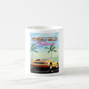 Beverly Hills - Retro-Reiseplakat Kaffeetasse