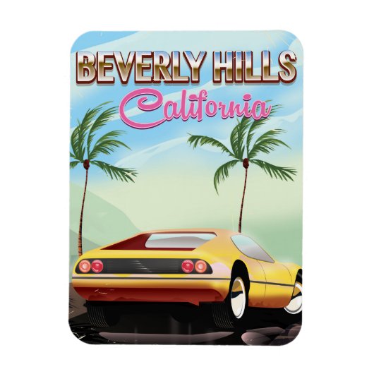 Beverly Hills - Retro-Reiseplakat Magnet (Vertikal)