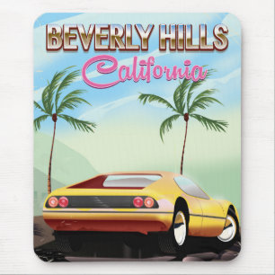 Beverly Hills - Retro-Reiseplakat Mousepad