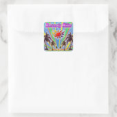 Beverly Hills Summer Liebe Quadratischer Aufkleber (Tasche)