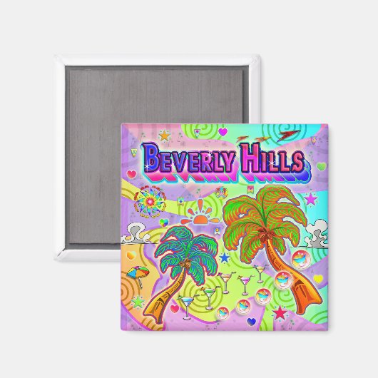 Beverly Hills Urlaub Ziel Magnet (Vorderseite/Rückseite)