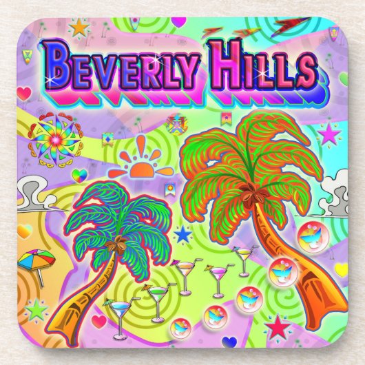Beverly Hills Urlaub Ziel Untersetzer (Vorderseite)