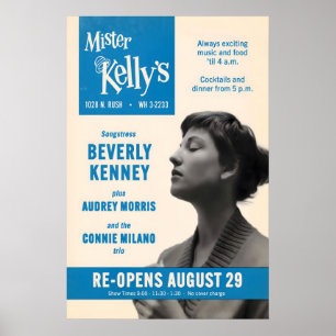 Beverly Kenney Jazzplakat - Mister Kelly's Poster